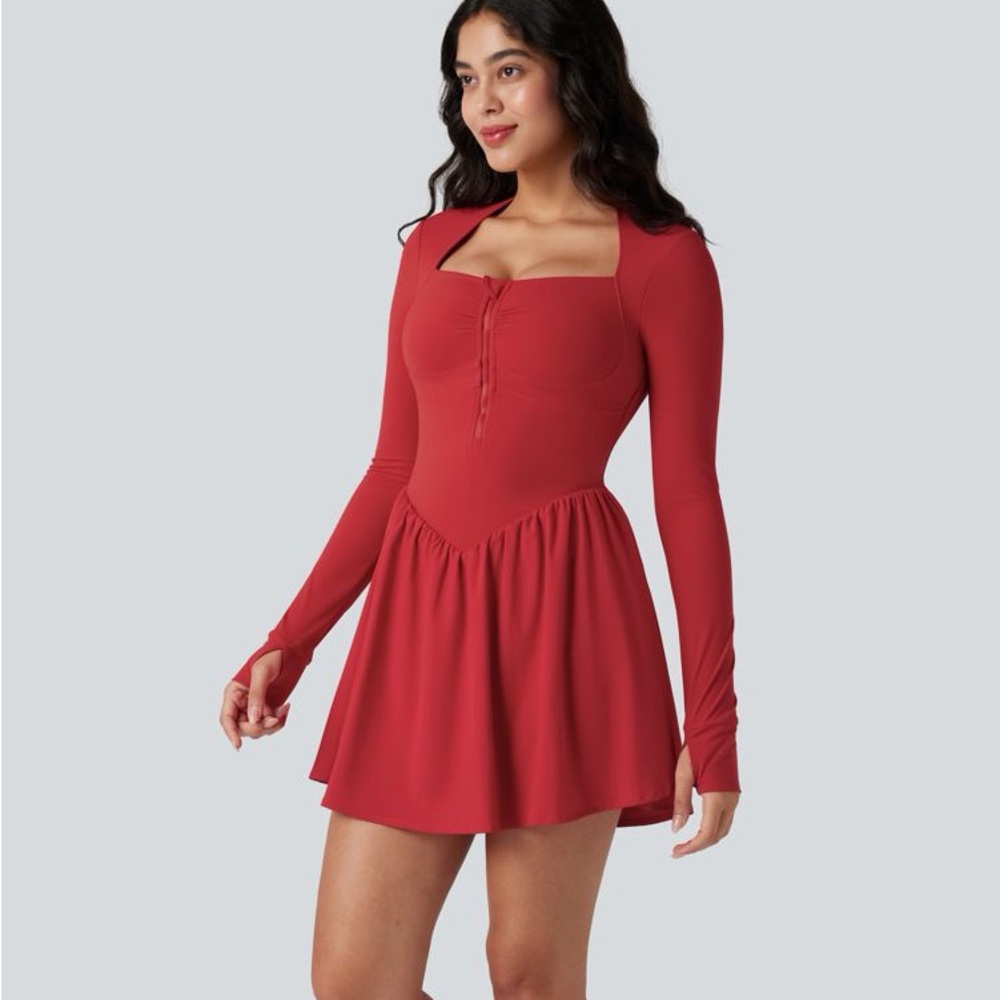 Halara UltraSculpt™ Push-Up Long Sleeve Athletic Dress